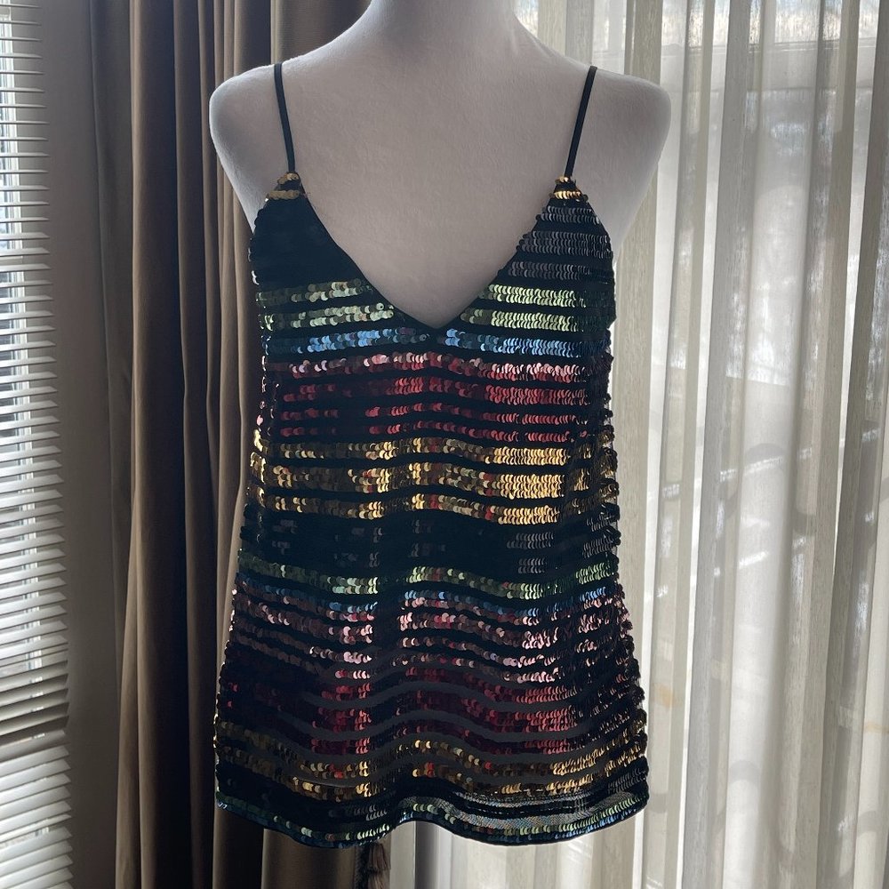 EUC Express Sequin Embellished Multi-color Tank Sz S